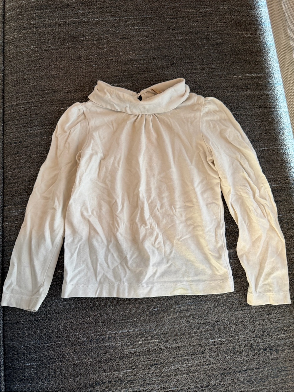 Trussardi Cream Ribbed Mock Neck Top